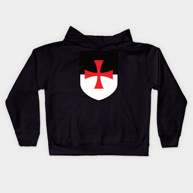 Templar Emblem Kids Hoodie by blackroserelicsshop@gmail.com